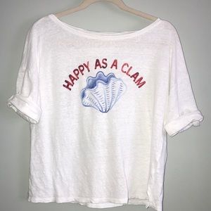 Talbots Happy As a Clam Linen Shirt Size Large